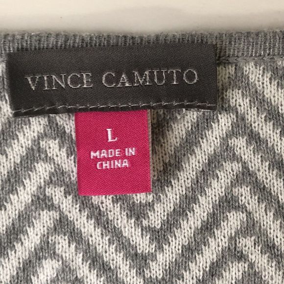 Vince Camuto Women’s Herringbone Cardigan Gray/White Size Large  Long Sleeve - Picture 4 of 8